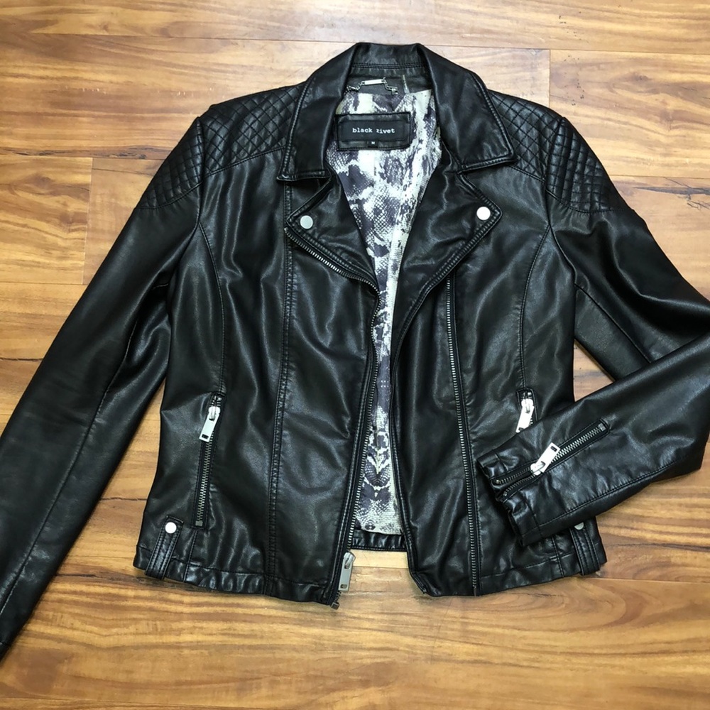 EUC Black Leather Jacket